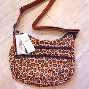 NWT Lug Leopard Brown Print Freestyle Slider Crossbody Bag